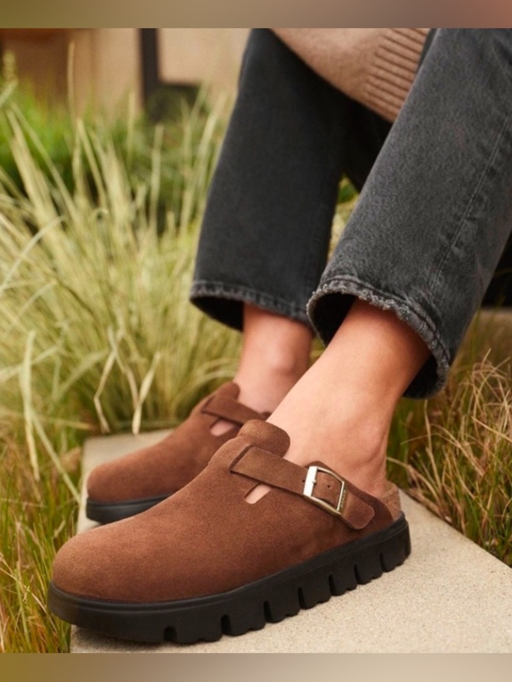 Birkenstock Papillio Chunky Boston Clog Size 10 Brown